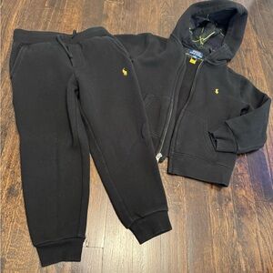 Polo by Ralph Lauren - Kids Black Joggers and Hoodie Set - size 5